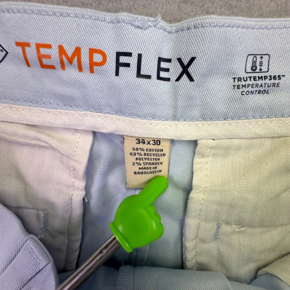St John's Bay Pants Men's 34x30 Tempflex Chino Light‎ Blue Stretch Flat Front